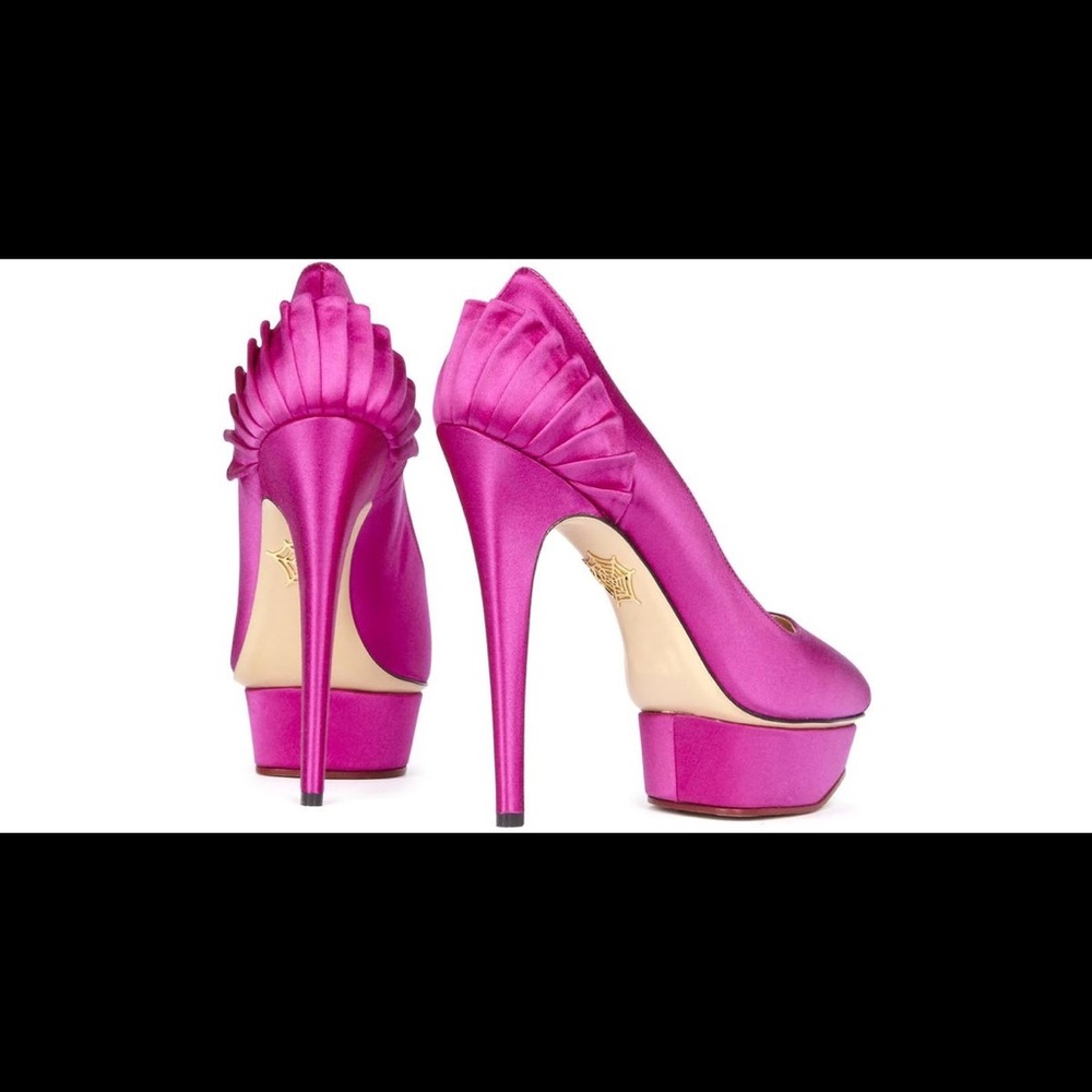 Charlotte Olympia Paloma Heels in Fuschia